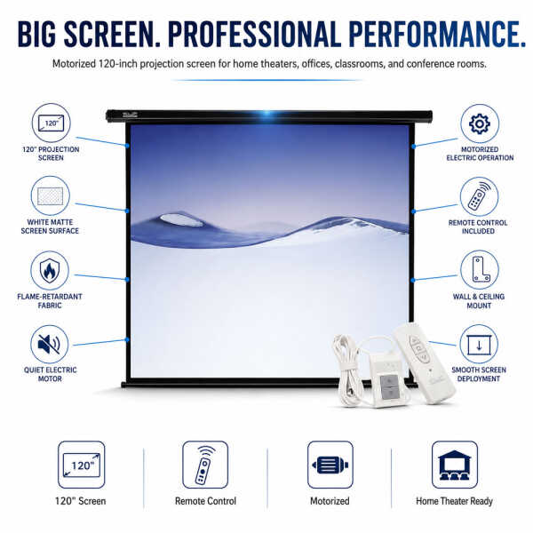 KLIP XTREME 120" PROJECTION SCREEN WITH CONTROL | KPS-503 - Image 