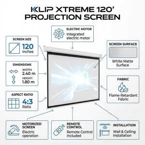 KLIP XTREME 120" PROJECTION SCREEN WITH CONTROL | KPS-503 - Image 