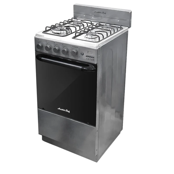 MASTERCHEF 20" 4-BURNERS GAS RANGE, REFLECTIVE GLASS | MC-AT203-5GTTCSS - Image 