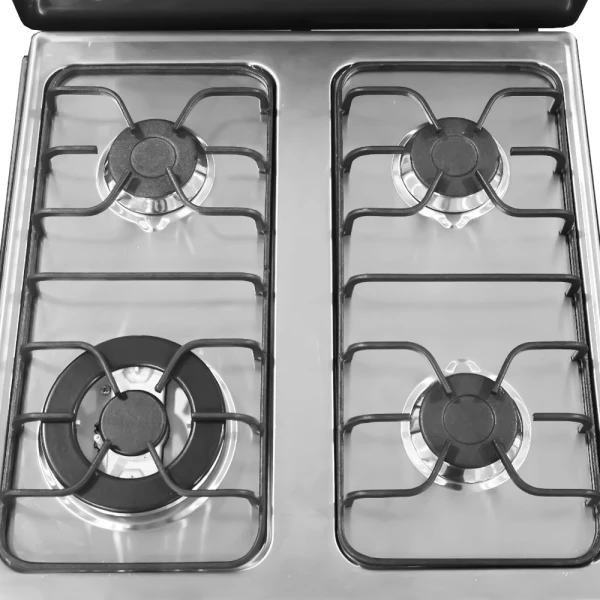 MASTERCHEF 20" 4-BURNERS GAS RANGE, REFLECTIVE GLASS | MC-AT203-5GTTCSS - Image 