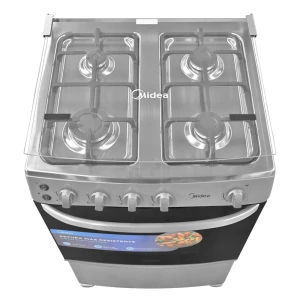 MIDEA 24" 4-BURNERs GASRANGE WITH GLASS LID STAINLESS STEEL | MGS24F1LGAGG - Image