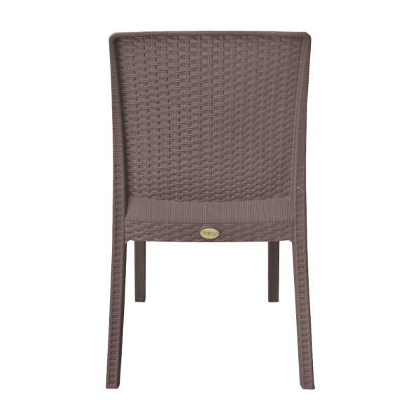 RIPOSSO BROWN FAUX RATTAN CHAIR W/O ARMREST | RIPOSSO-NILUFER-BROWN - Image 