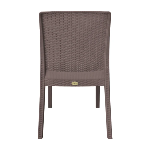 RIPOSSO BROWN FAUX RATTAN CHAIR W/O ARMREST | RIPOSSO-NILUFER-BROWN - Image 