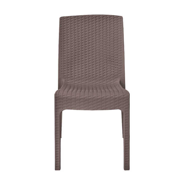 RIPOSSO BROWN FAUX RATTAN CHAIR W/O ARMREST | RIPOSSO-NILUFER-BROWN - Image 