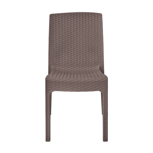 RIPOSSO BROWN FAUX RATTAN CHAIR W/O ARMREST | RIPOSSO-NILUFER-BROWN - Image 