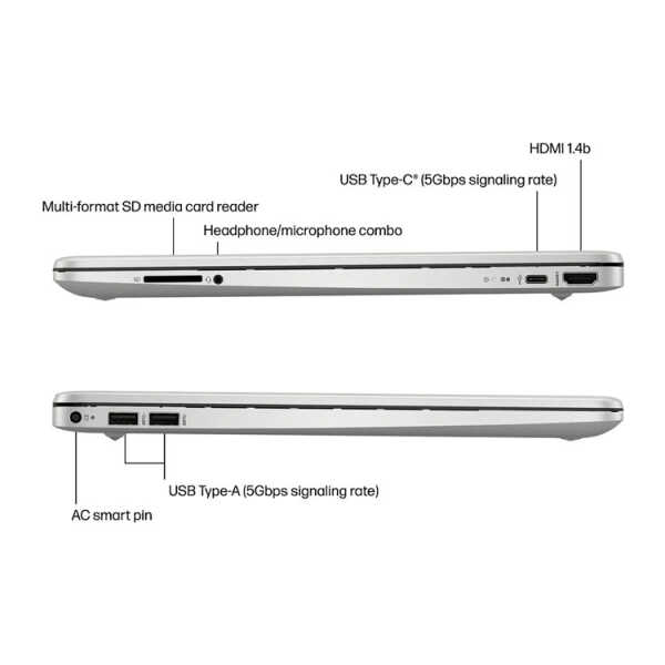 HP 15.6" TOUCHSCREEN LAPTOP, i3 - 8GB, 128GB SSD, WIN11, NATURAL SILVER | 15-DY5113DX - Image 