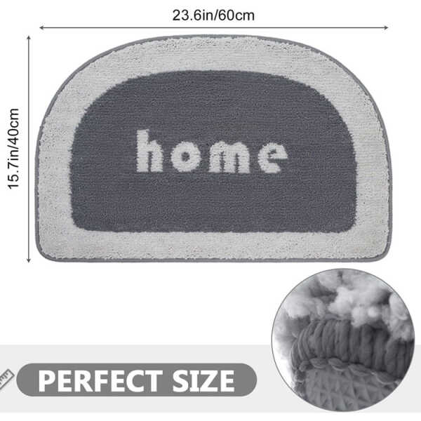 ANTI-SLIP HALF ROUND FURRY BATH MAT 40 X 60 CM | VARIETY - Image 