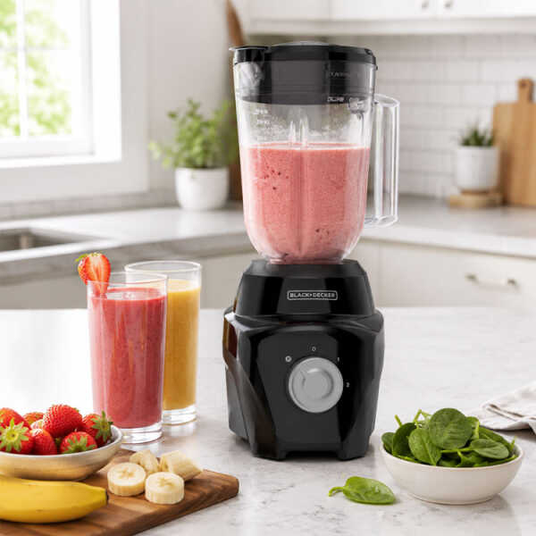 BLACK & DECKER  2-SPEED BLENDER WITH PLASTIC 1.65L JAR WHITE | BL0877-0WDLA - Image 