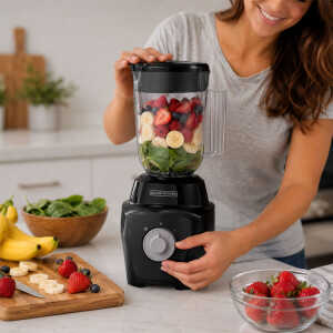 BLACK & DECKER 2-SPEED BLENDER W/PLASTIC JAR BLACK 700W | BL0877-0BDLA - Image 