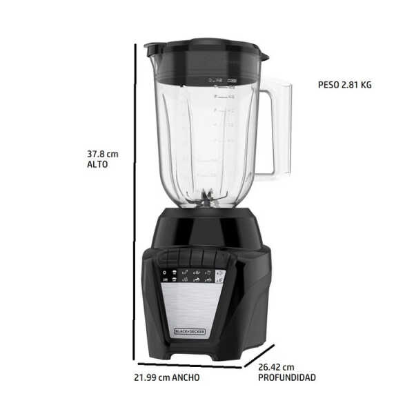 BLACK & DECKER 8-SPEED BLENDER WITH PLASTIC JAR BLACK | BL0877-1BDLA - Image 