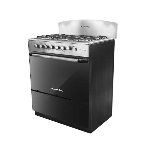 MASTERCHEF 30" 6-BURNERS GAS RANGE REFLECTIVE GLASS | MC-RT803-5GTTC - Image 