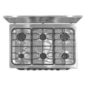 MASTERCHEF 30" 6-BURNERS GAS RANGE REFLECTIVE GLASS | MC-RT803-5GTTC - Image 