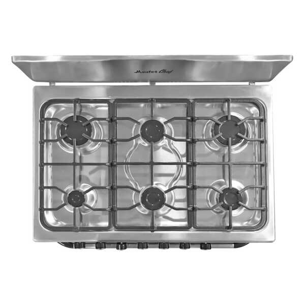 MASTERCHEF 30" 6-BURNERS GAS RANGE REFLECTIVE GLASS | MC-RT803-5GTTC - Image 
