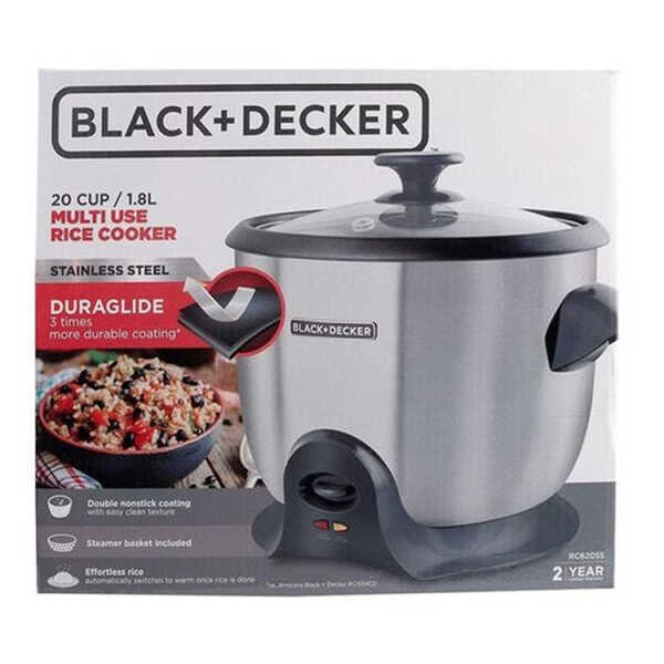 BLACK & DECKER 10-CUPS UNCOOKED, 1.8LTR MULTI-USE RICE COOKER | RC620SS - Image 