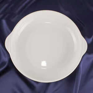 8" WHITE CERAMIC ABALONE PLATE | 3121356