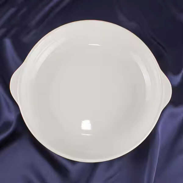 8" WHITE CERAMIC ABALONE PLATE | 3121356 - Image 