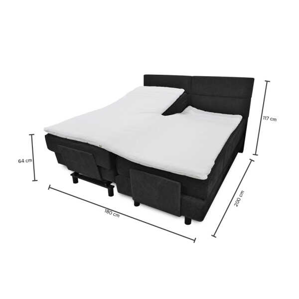A'DAM OSCAR-726 ELECTRIC KING BED SET W/HEADBOARD+VISCO TOPPER | A'DAM OSCAR-726 - Image 