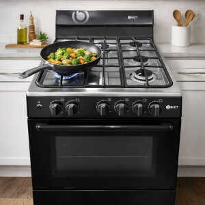 BIZT 30" 5-BURNER GAS RANGE W/OVEN, BLACK | GST3051BCO - Image 