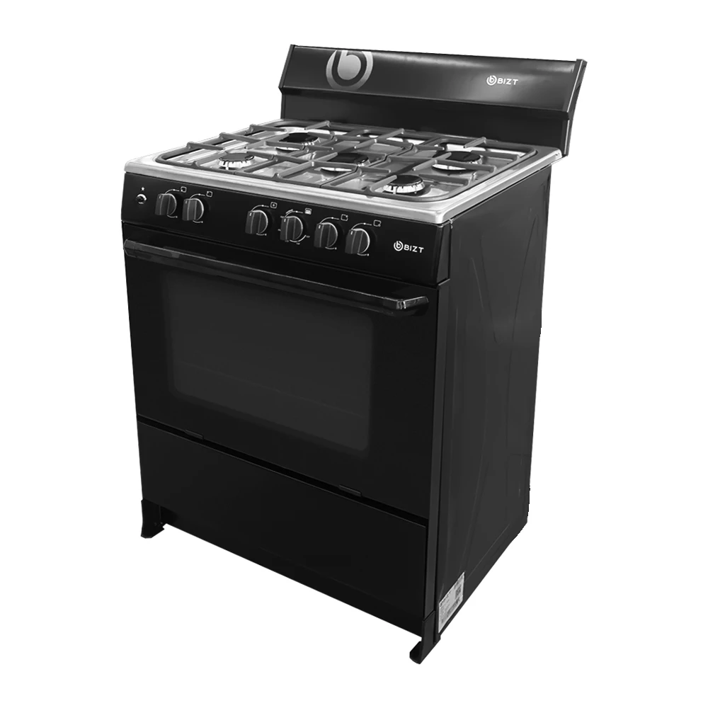 BIZT 30" 5-BURNER GAS RANGE W/OVEN, BLACK | GST3051BCO - Image 