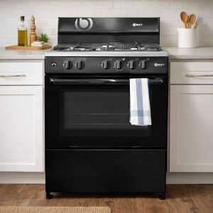 BIZT 30" 5-BURNER GAS RANGE W/OVEN, BLACK | GST3051BCO - Image 
