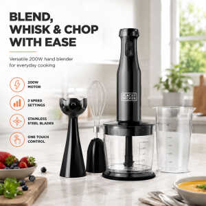 BLACK & DECKER 3 IN 1 HAND BLENDER | HB2800B - Image 