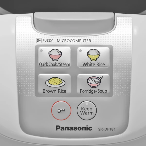 PANASONIC 5 CUP UNCOOKED / 10 CUP COOKED RICE COOKER WITH FUZZY LOGIC AND ONE-TOUCH COOKING | SRDF181 - Image 