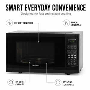 WESTBEND 0.9 CU.FT COUNTERTOP MICROWAVE BLACK | WBMW92B - Image 
