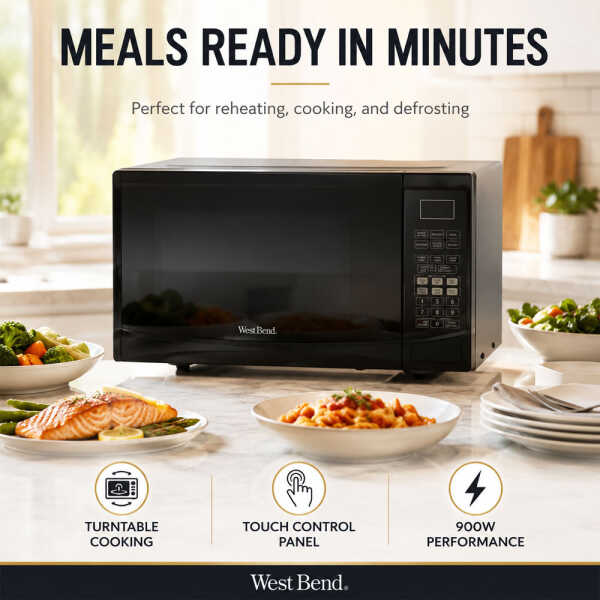 WESTBEND 0.9 CU.FT COUNTERTOP MICROWAVE BLACK | WBMW92B - Image 