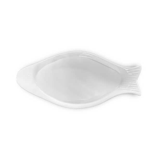 3121554-2 16" CERAMIC WHITE PEARL FISH PLATE | 3121554 - Image 1