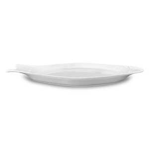 16" CERAMIC WHITE PEARL FISH PLATE | 3121554 - Image 