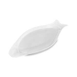 16" CERAMIC WHITE PEARL FISH PLATE | 3121554 - Image 