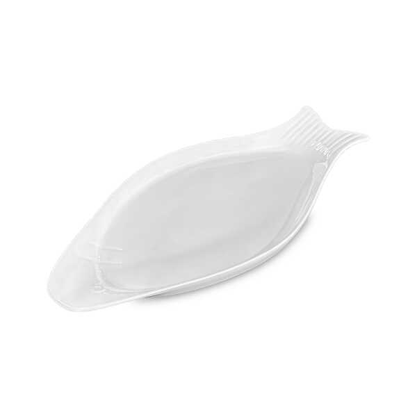 16" CERAMIC WHITE PEARL FISH PLATE | 3121554 - Image 