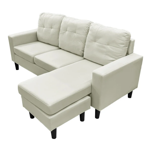 BEIGE REVERSIBLE CORNER SOFA SET 185x127x86 CM KM-172157 | 7460216601966 - Image 