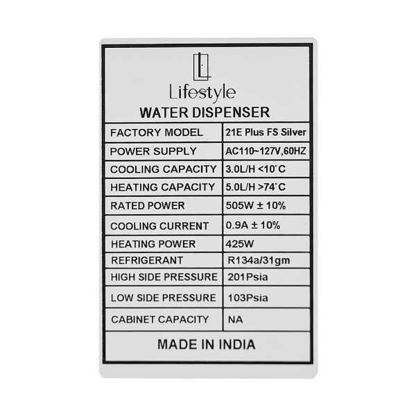 LIFESTYLE TOPLOAD WATERDISPENSER SILVER & BLACK | 21EPLUSFSSILVER - Image 