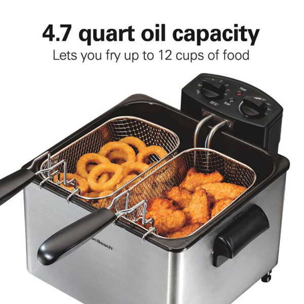 HAMILTON BEACH 4.5L/19 CUP DEEP FRYER WITH 2 BASKETS 120V-1800W | 35036 - Image 