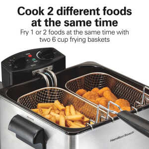 HAMILTON BEACH 4.5L/19 CUP DEEP FRYER WITH 2 BASKETS 120V-1800W | 35036 - Image 