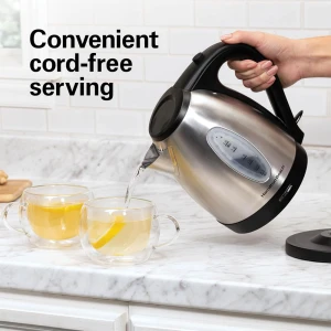 HAMILTON BEACH 1.7L STAINLESS STEEL ELECTRIC KETTLE l 40880 - Image 