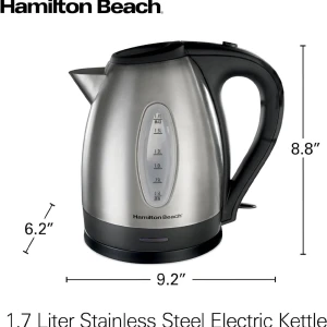 HAMILTON BEACH 1.7L STAINLESS STEEL ELECTRIC KETTLE l 40880 - Image 