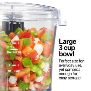 HAMILTON BEACH 3 CUP FOOD CHOPPER BLACK 120V | 72900 - Image 