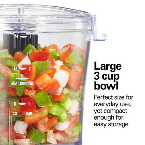 HAMILTON BEACH 3 CUP FOOD CHOPPER BLACK 120V | 72900 - Image 