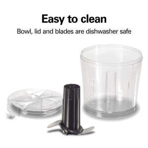 HAMILTON BEACH 3 CUP FOOD CHOPPER BLACK 120V | 72900 - Image 