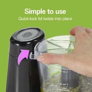 HAMILTON BEACH 3 CUP FOOD CHOPPER BLACK 120V | 72900 - Image 