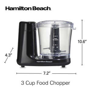 HAMILTON BEACH 3 CUP FOOD CHOPPER BLACK 120V | 72900 - Image 