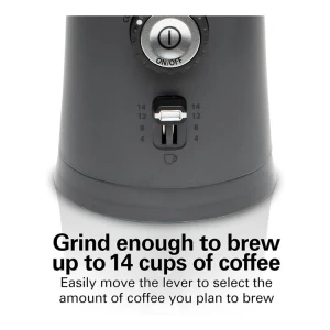 HAMILTON BEACH 14 CUP COFFEE GRINDER WITH REMOVABLE SS CHAMBER GREY | 80396C - Image 