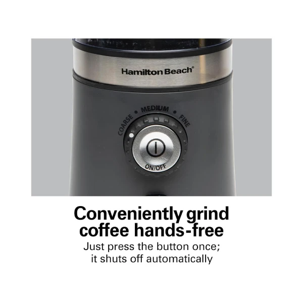 HAMILTON BEACH 14 CUP COFFEE GRINDER WITH REMOVABLE SS CHAMBER GREY | 80396C - Image 