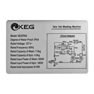 KEG 7 KG SEMI AUTOMATIC WASHING MACHINE WHITE | KEG7KG