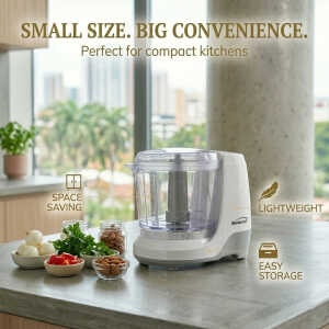BRENTWOOD MINI FOOD CHOPPER WHITE 1.5 CUPS | MC-109W - Image 