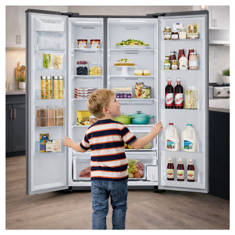 The best Samsung 28 cu.ft side by side refrigerator: Silver design