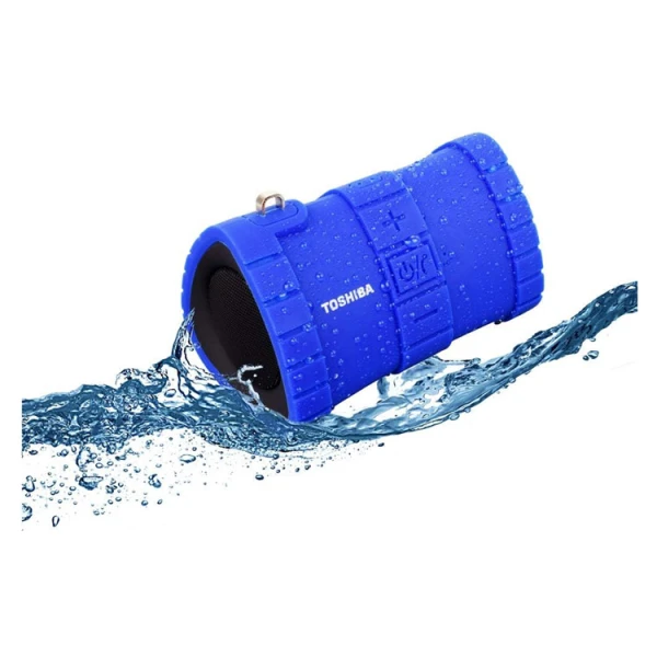 TOSHIBA PORTABLE BLUETOOTH SPEAKER BLUE WATERPROOF IPX67 | TY-WSP100BLUE - Image 