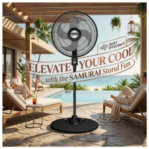 SAMURAI TURBO POWER 18" STAND FAN 120V BLACK | VE2910IO - Image 